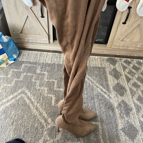 Taupe Suede Women's Boots - Picture 5 of 14